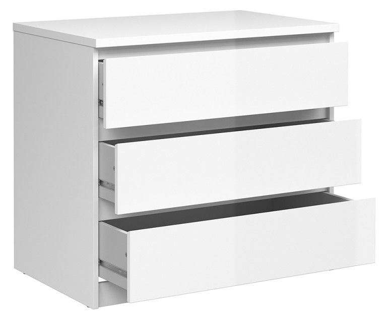 Naia White Gloss 3 Drawer Small Chest