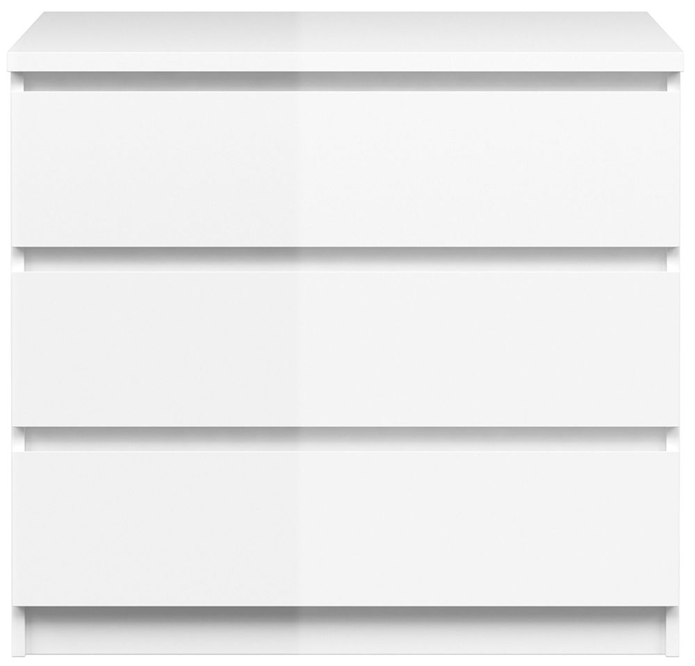 Naia White Gloss 3 Drawer Small Chest