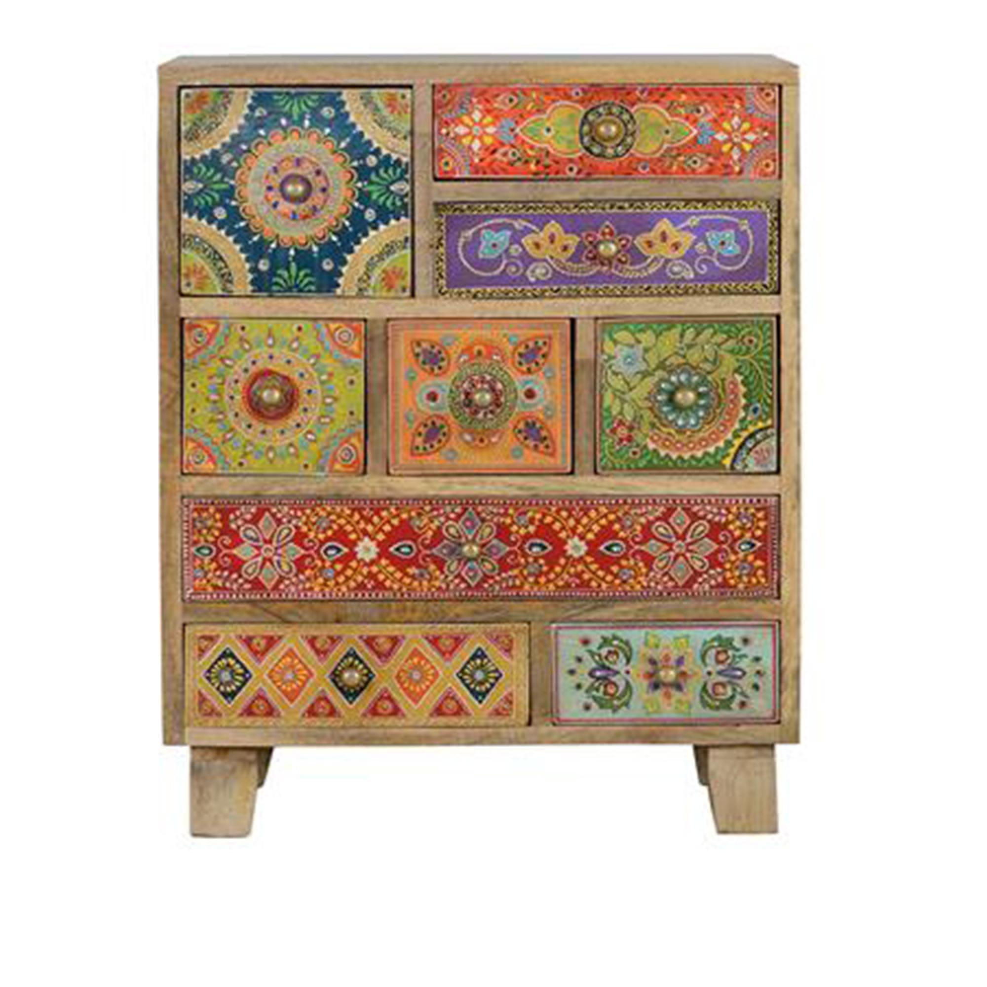 Narduzu Chest - Mango Wood - Painted - Multi Drawer