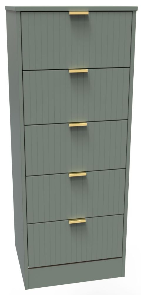 Nashville Chest - Narrow - 5 Drawer - Green