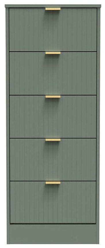 Nashville Green 5 Drawer Narrow Chest
