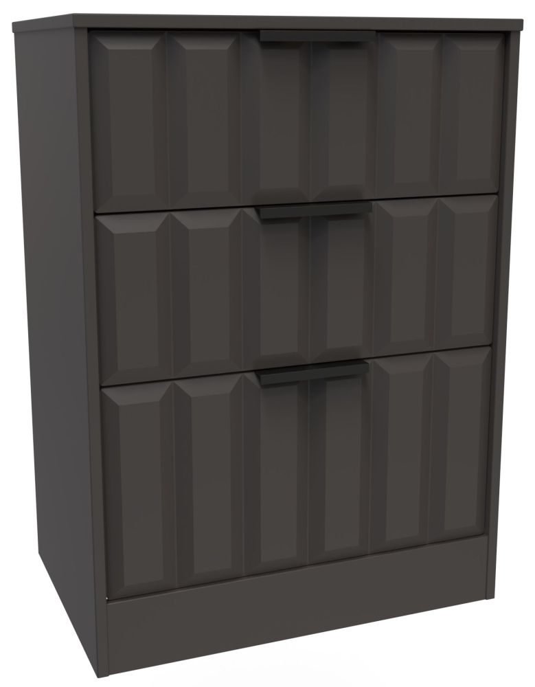 New York Chest - Deep Midi - 3 Drawer - Graphite