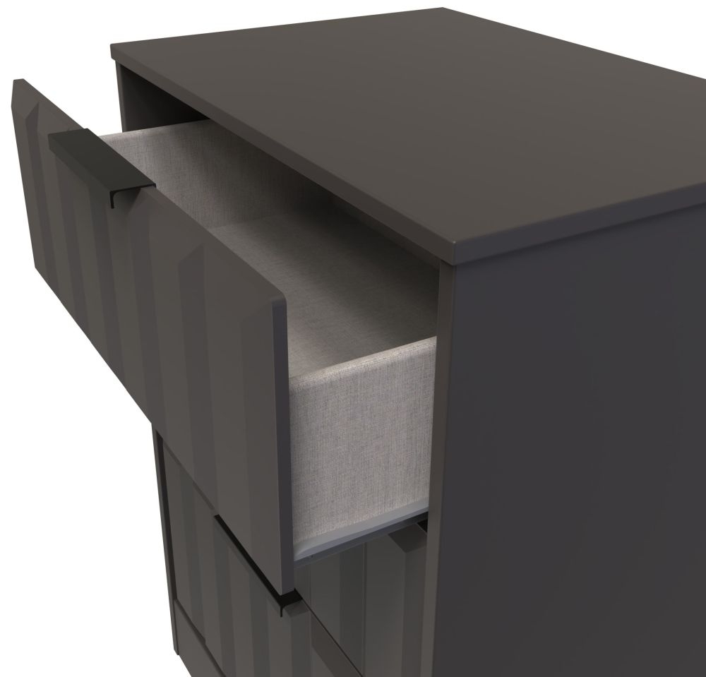 New York Chest - Deep Midi - 3 Drawer - Graphite