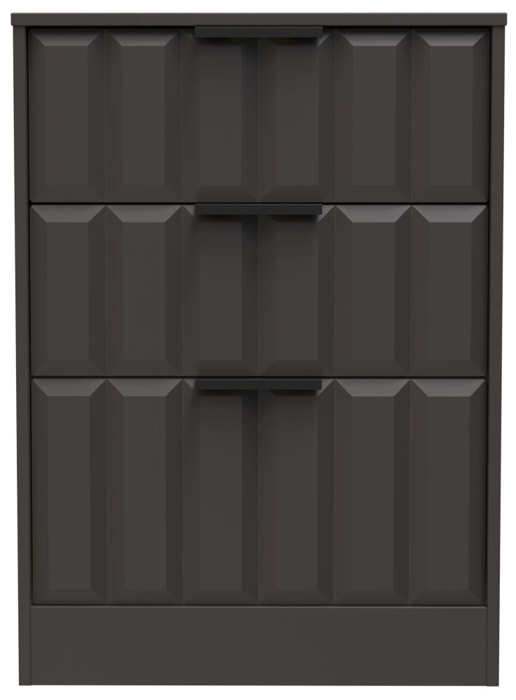 New York Graphite 3 Drawer Deep Midi Chest