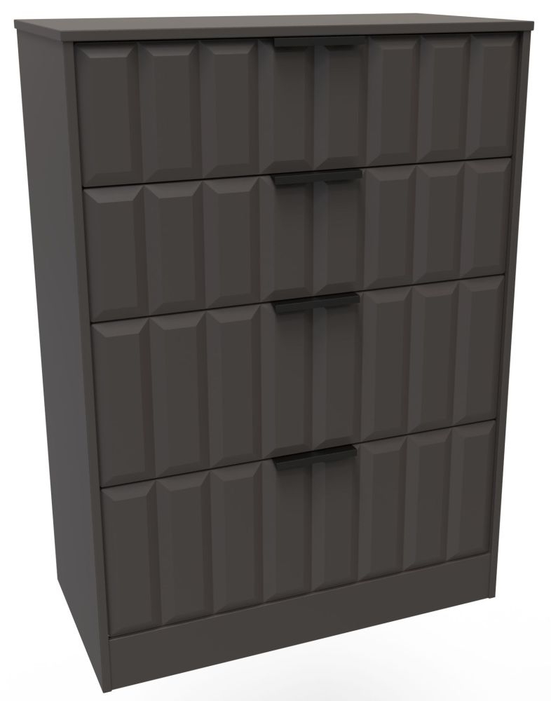 New York Chest - Deep - 4 Drawer - Graphite
