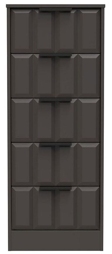 New York Graphite 5 Drawer Narrow Chest