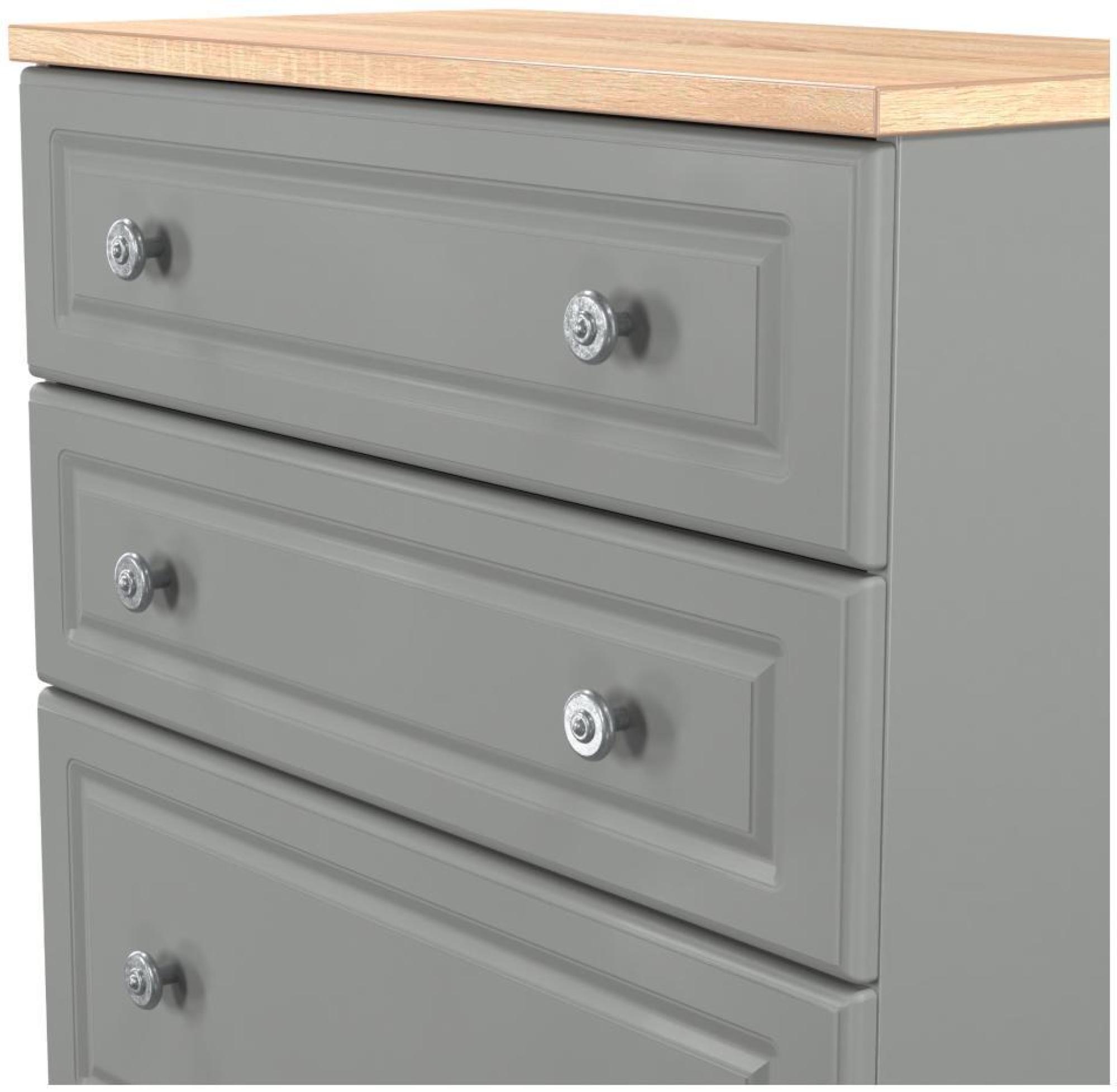 Norfolk Chest - Deep - 4 Drawer - Grey and Oak