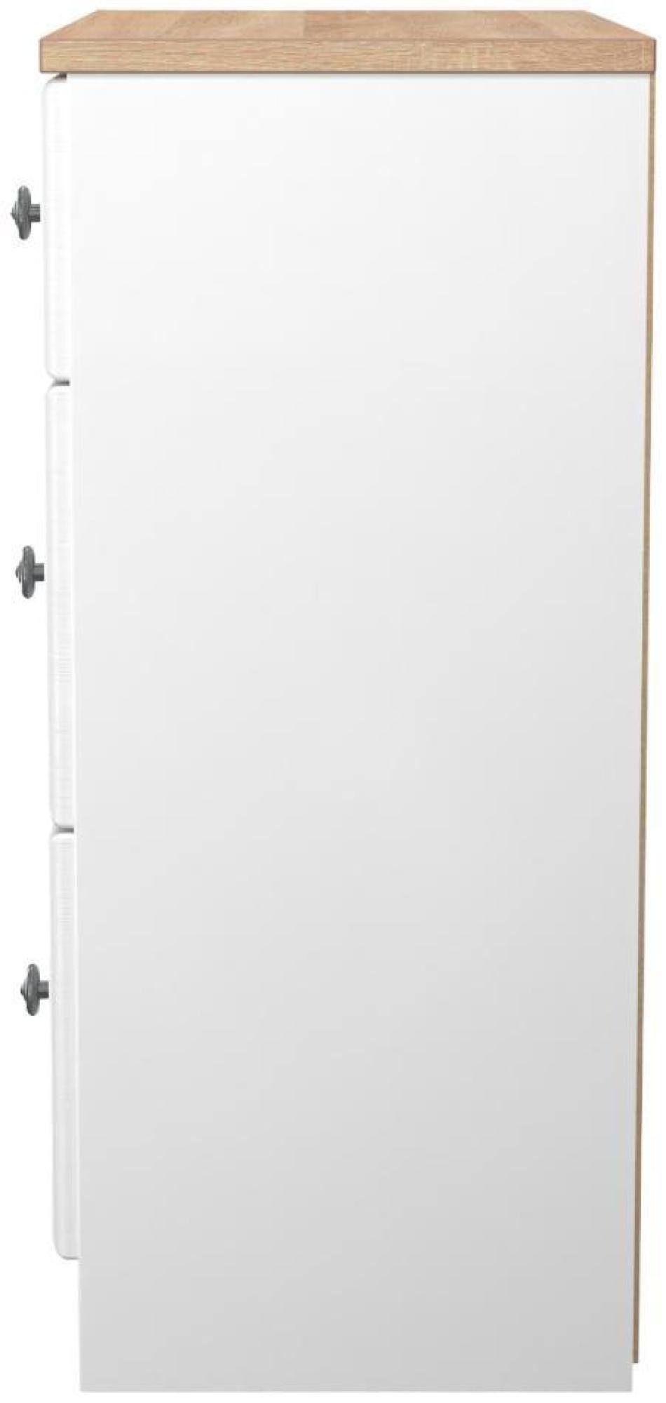 Norfolk Chest - Deep - 3 Drawer - White and Oak