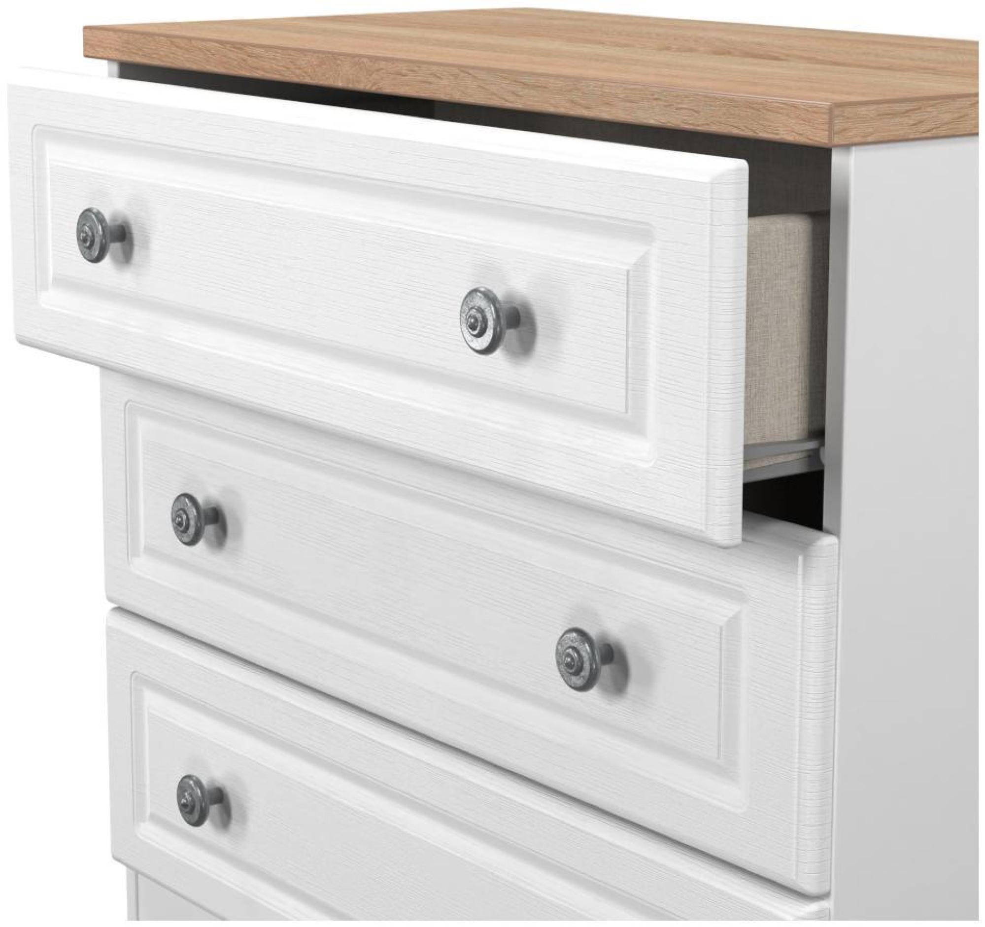 Norfolk Chest - Small - 3 Drawer - White and Oak