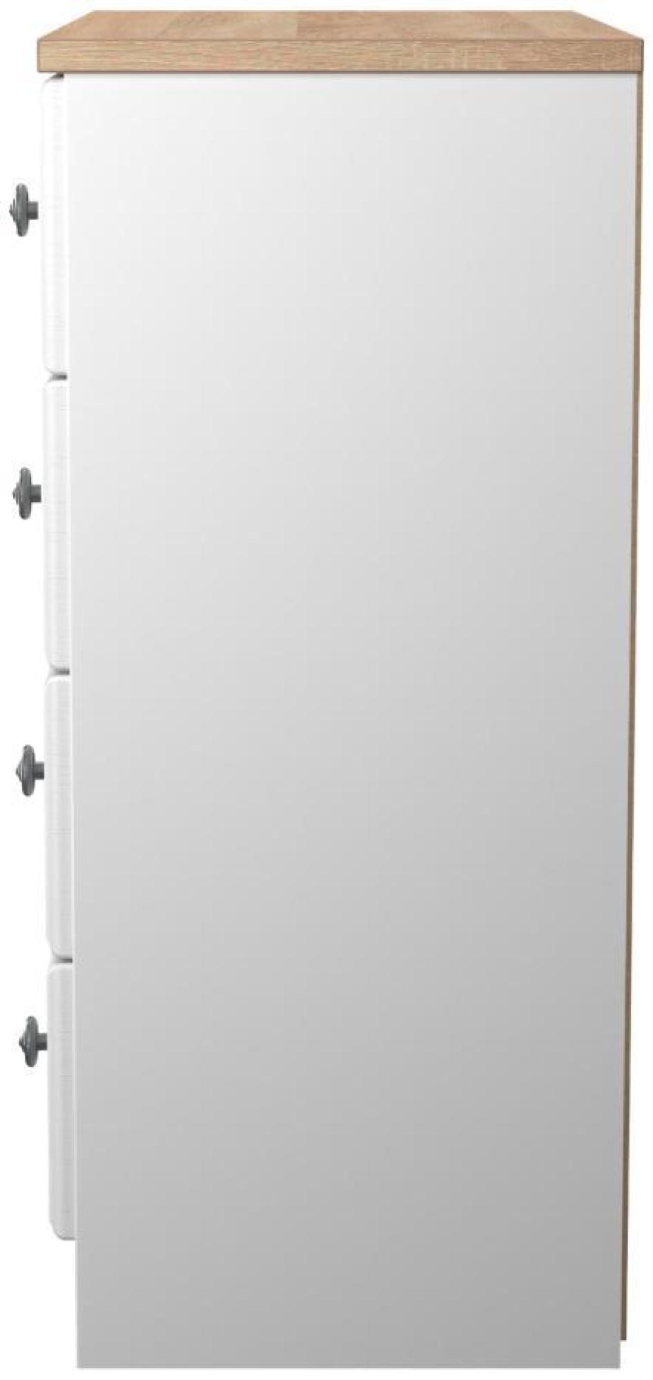 Norfolk Chest - 4 Drawer - White and Oak