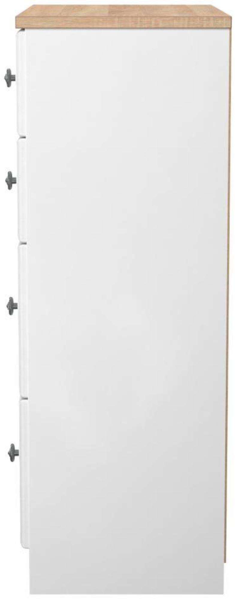 Norfolk Chest - Deep - 4 Drawer - White and Oak