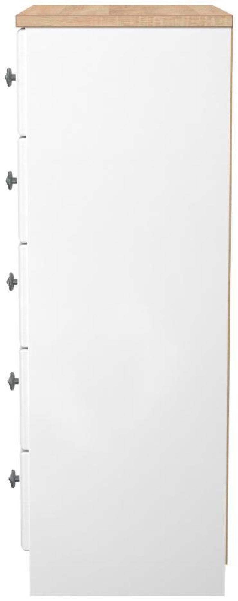 Norfolk Chest - 5 Drawer - White and Oak