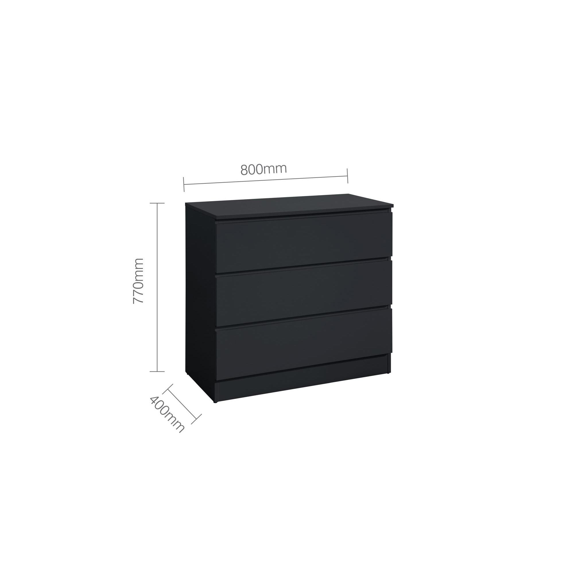 Oslo Small Chest - 3 Drawer - Black