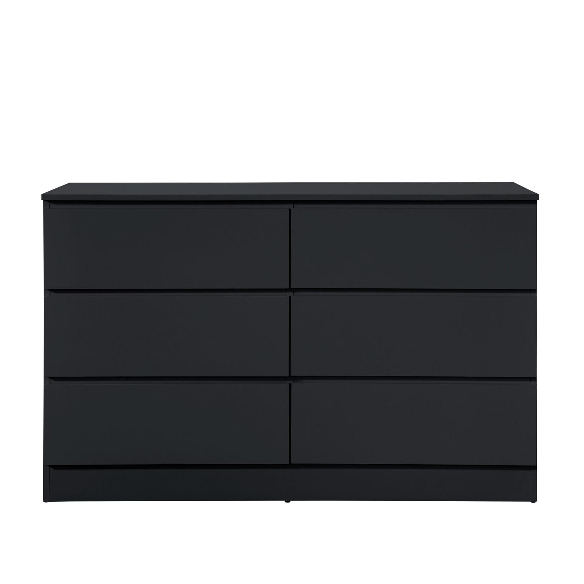 Oslo Wide Chest - 6 Drawer - Black