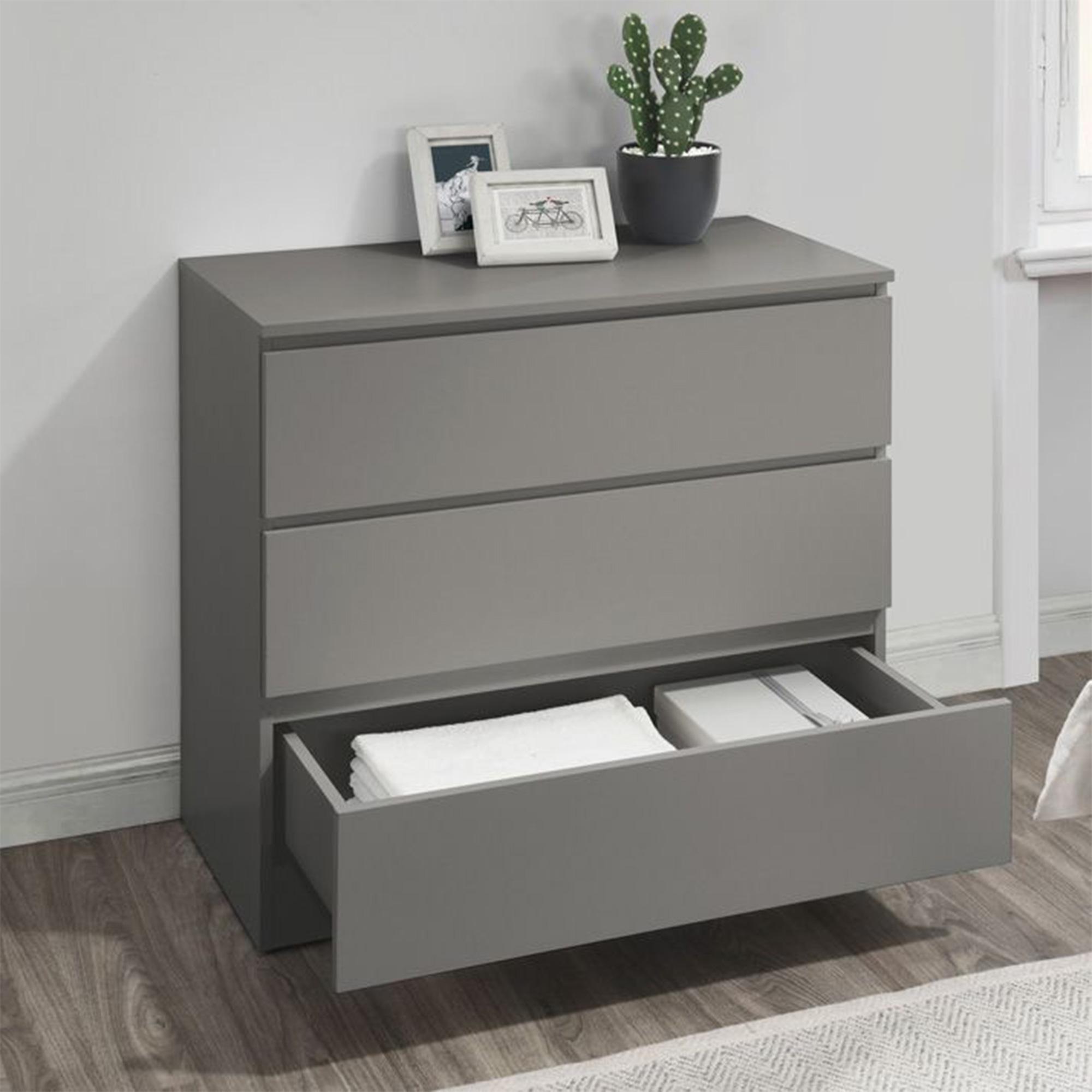 Oslo Small Chest - 3 Drawer - Grey