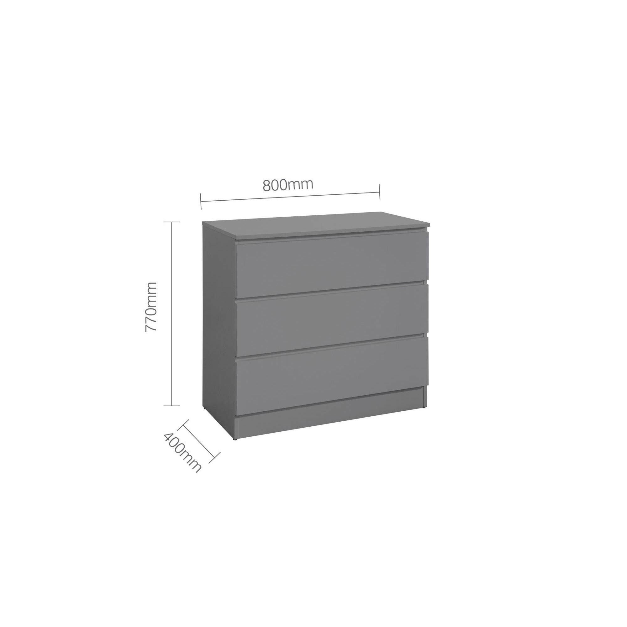 Oslo Small Chest - 3 Drawer - Grey