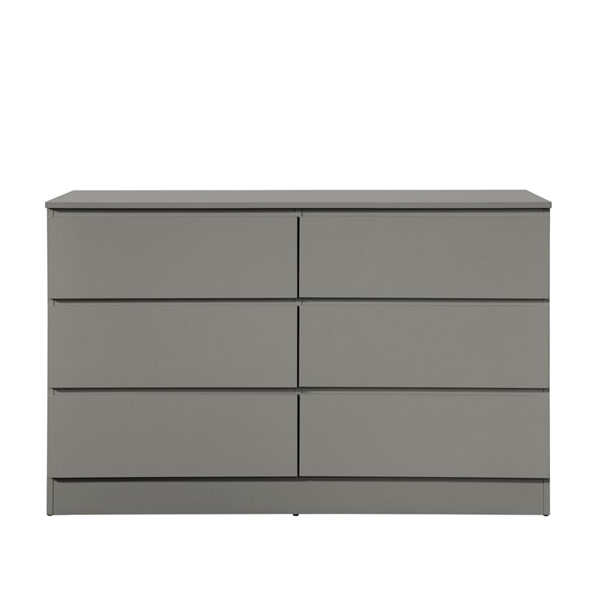Oslo Wide Chest - 6 Drawer - Grey