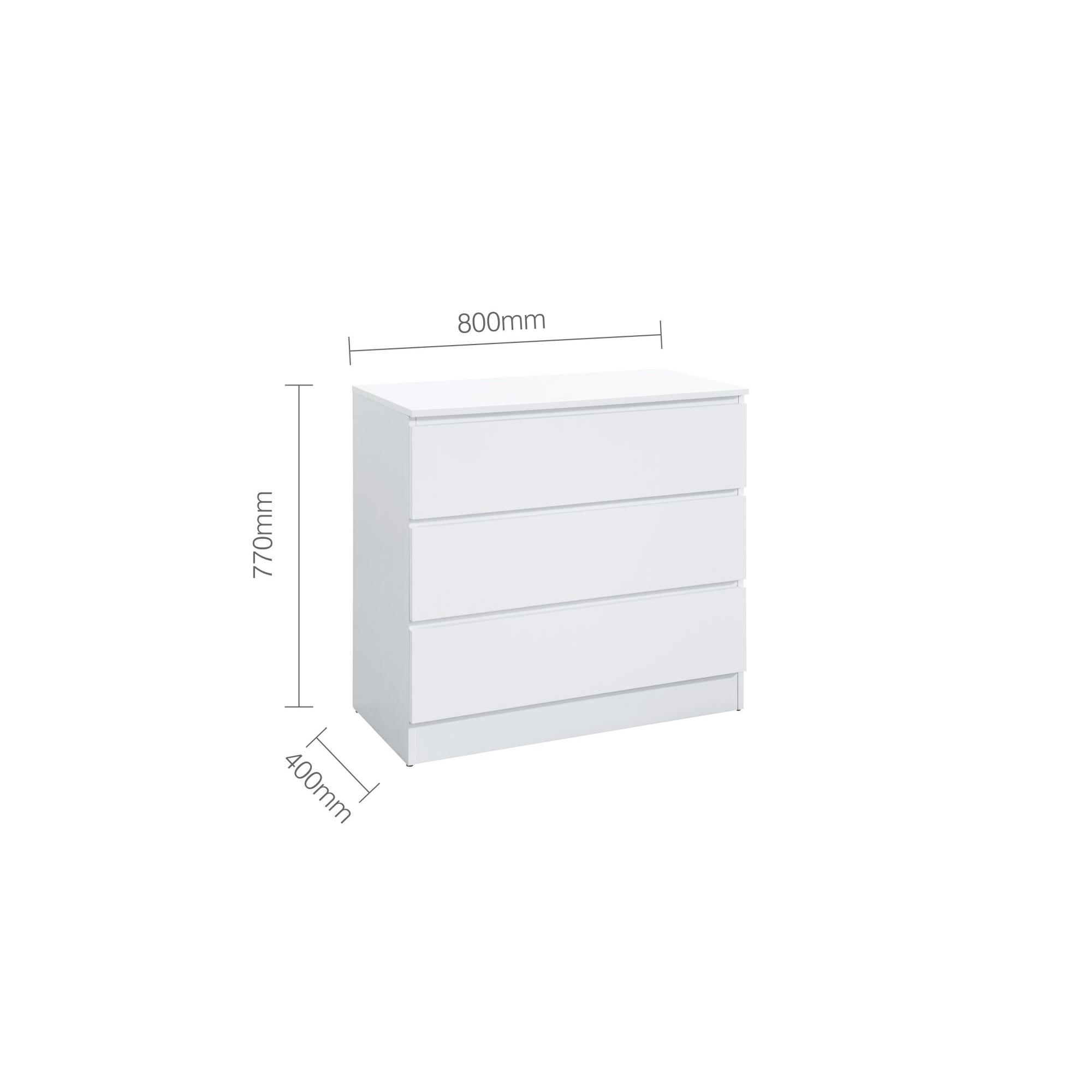 Oslo Small Chest - 3 Drawer - White