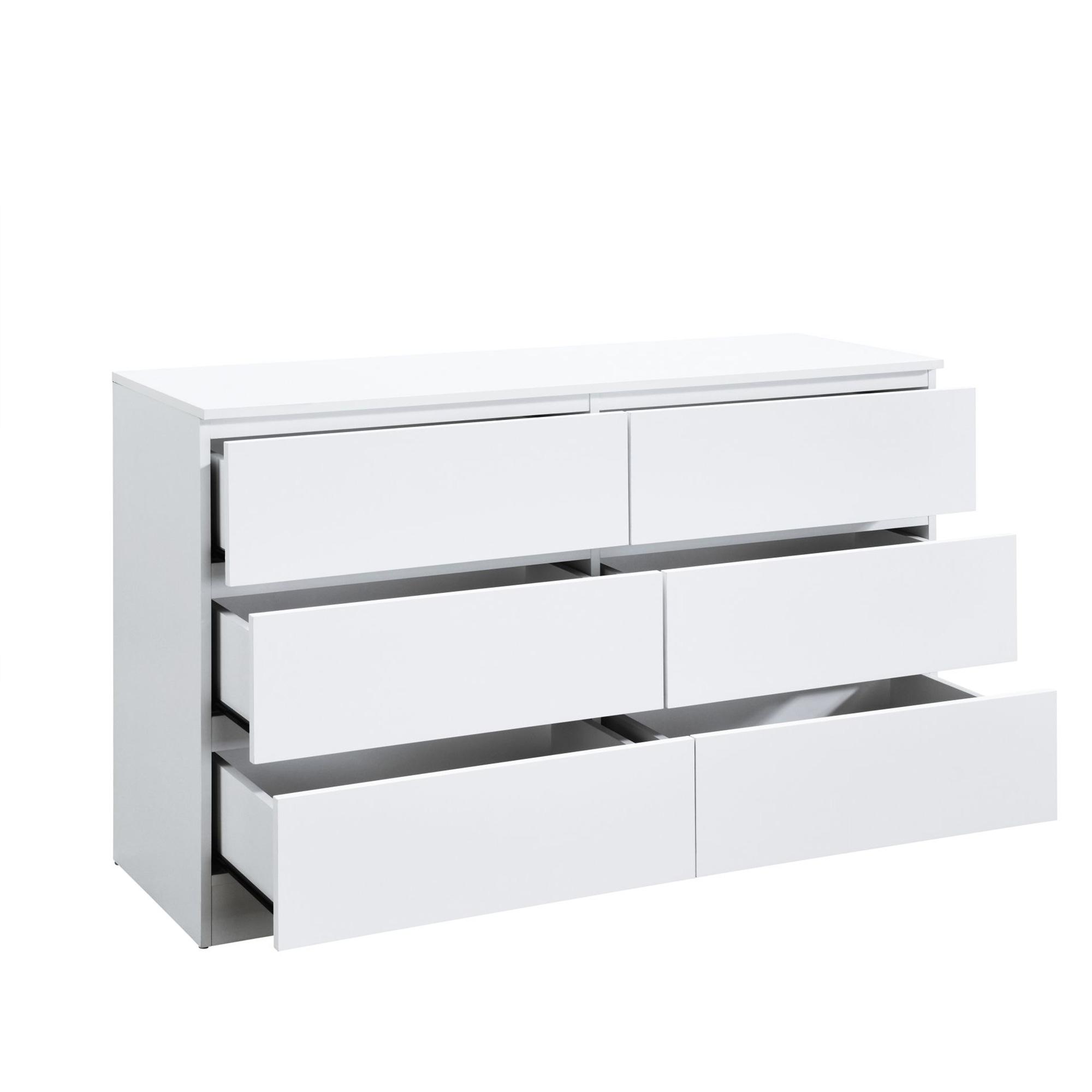 Oslo Wide Chest - 6 Drawer - White