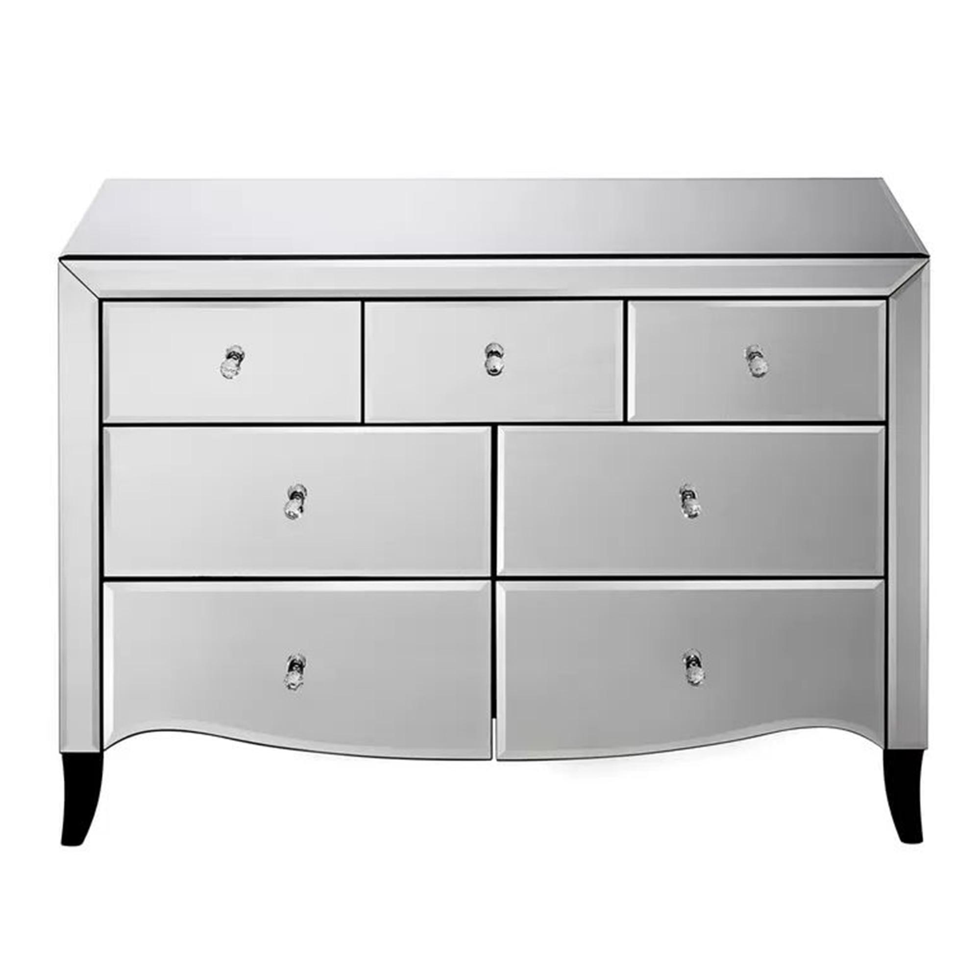 Palermo Wide Chest - Mirrored - Multi Drawer
