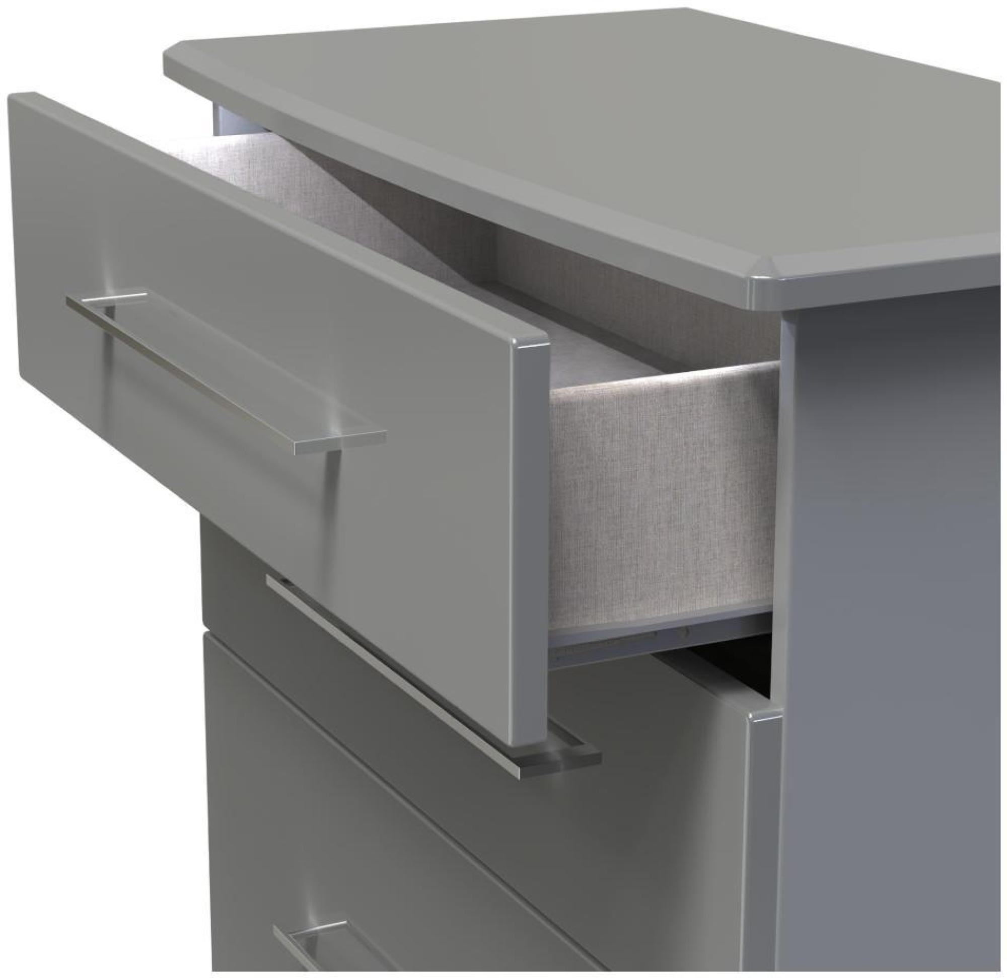 Paris Chest - Deep - 4 Drawer - Grey Gloss