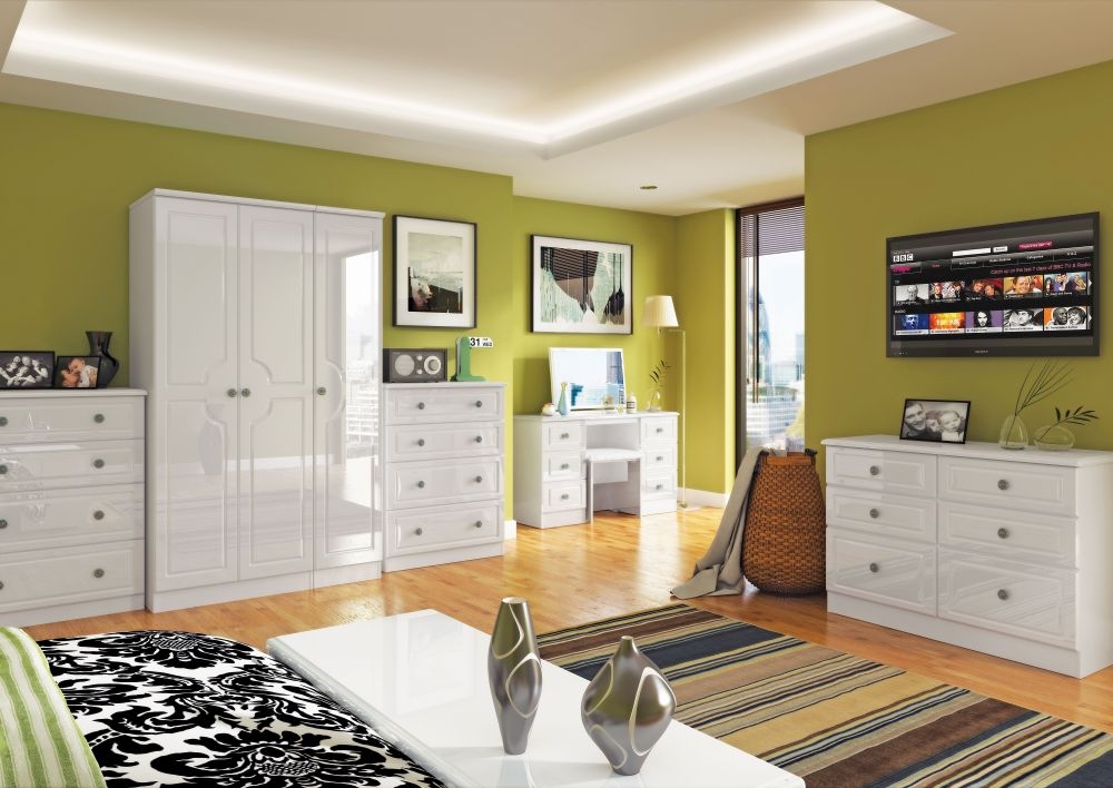 Pembroke Chest - Midi - 6 Drawer - White Gloss