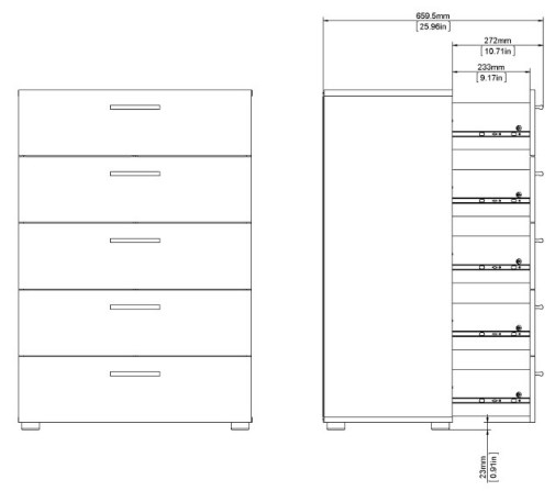 Pepe Black 5 Drawer Chest