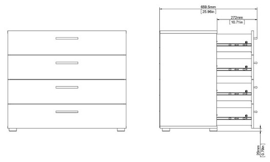 Pepe Oak Effect 4 Drawer Chest