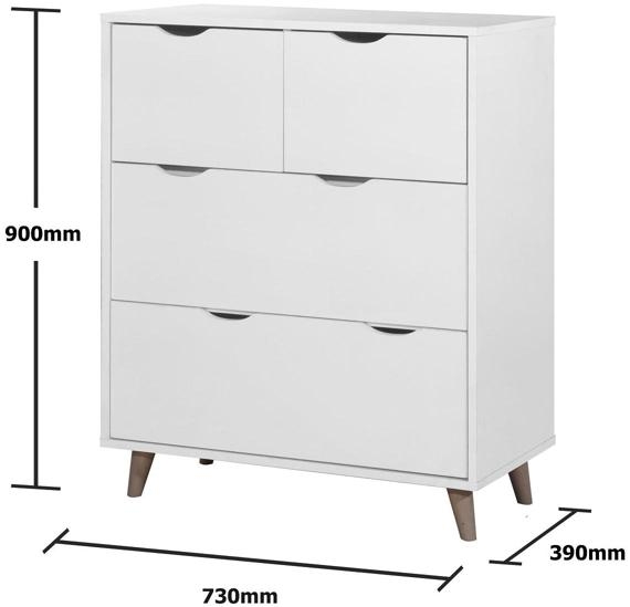Perce White 4 Drawer Chest