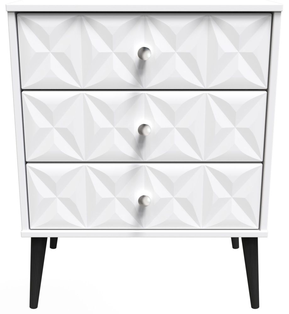Pixel White 3 Drawer Midi Chest