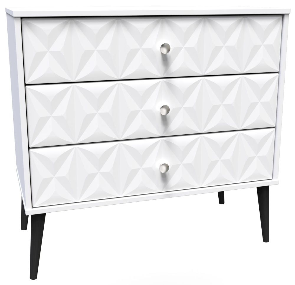 Pixel Chest - Small - 3 Drawer - White