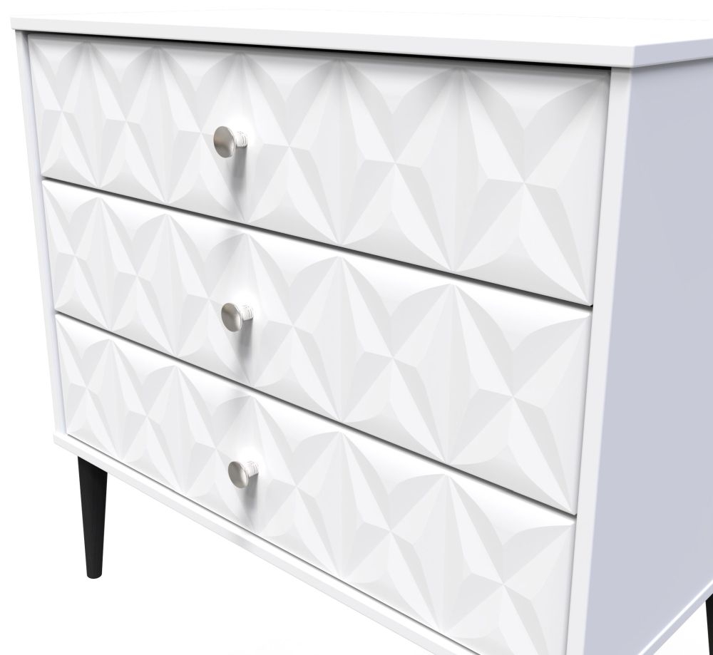 Pixel Chest - Small - 3 Drawer - White