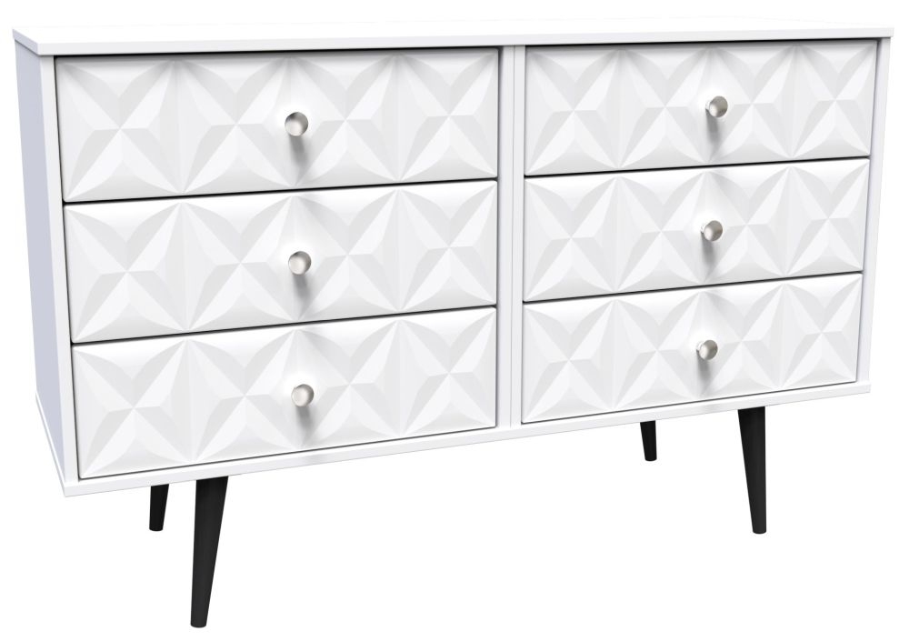 Pixel Chest - Midi - 6 Drawer - White