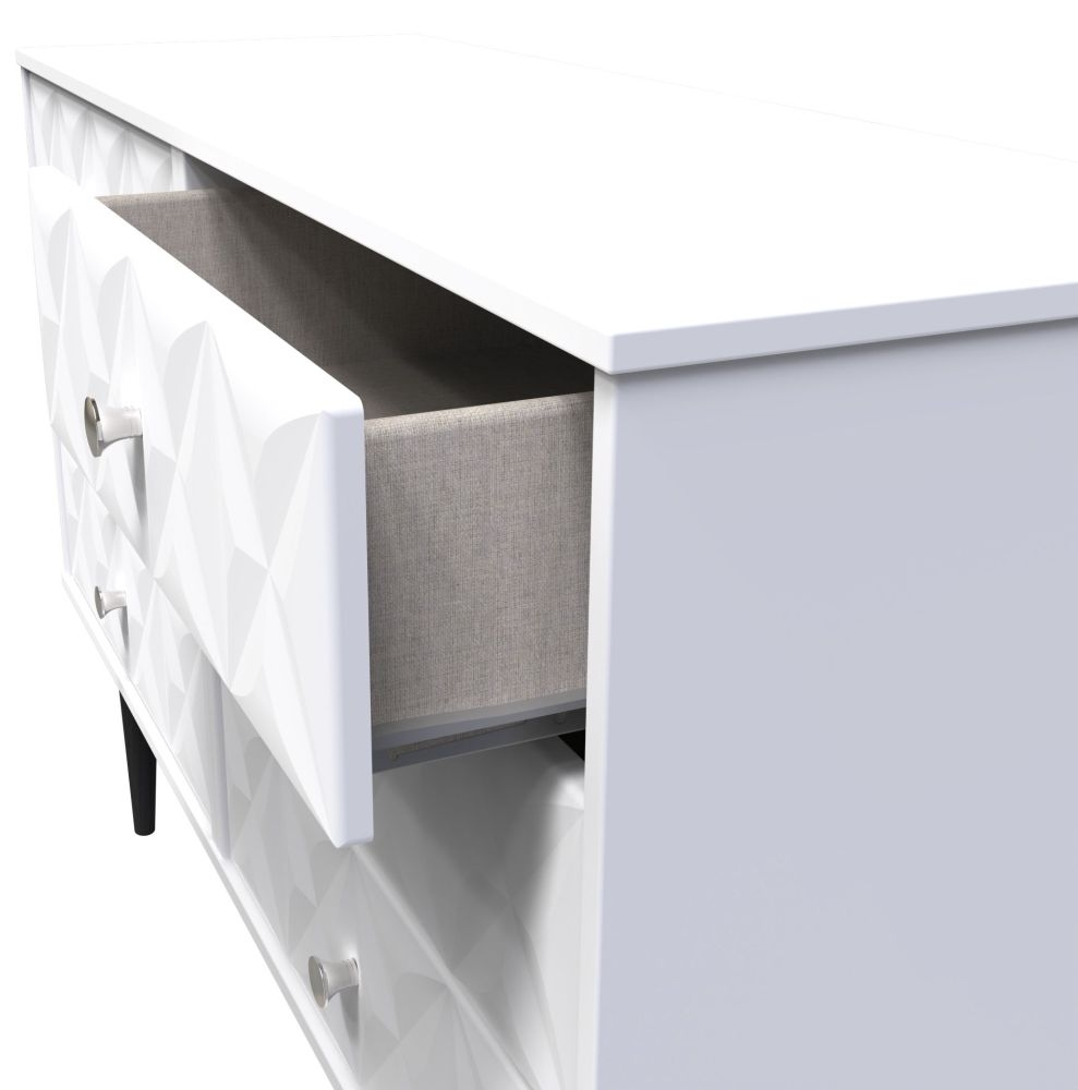 Pixel Chest - Midi - 6 Drawer - White