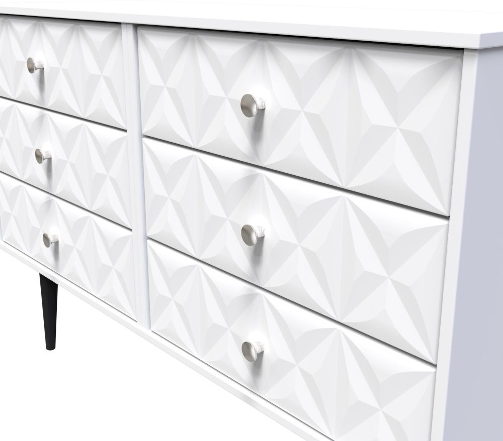 Pixel Chest - Midi - 6 Drawer - White