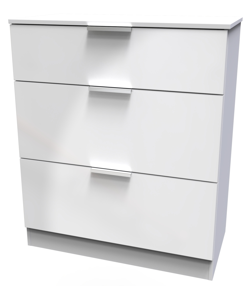 Plymouth Chest - Deep - 3 Drawer - White Gloss