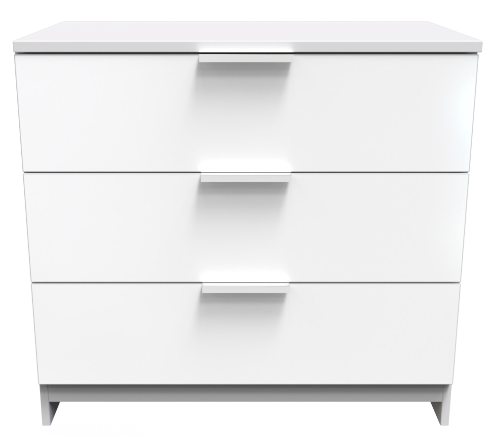 Plymouth White Gloss 3 Drawer Small Chest