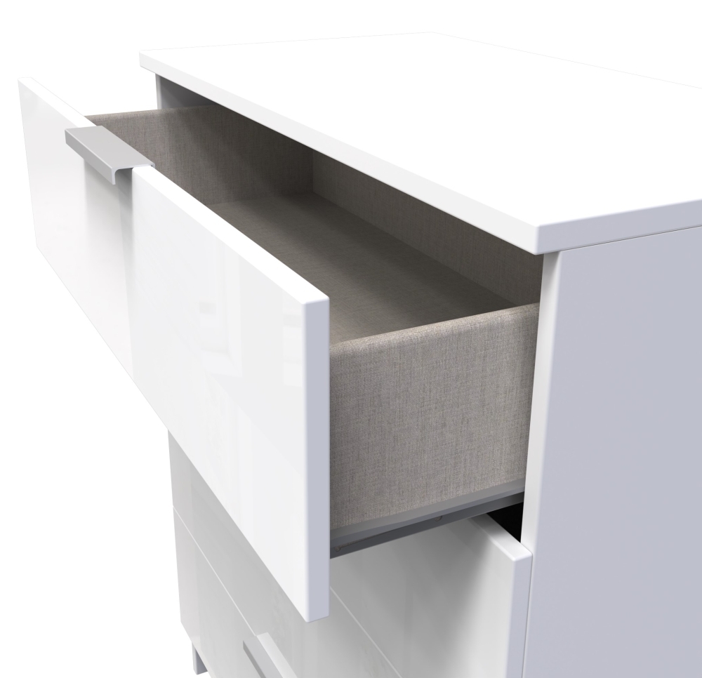 Plymouth Chest - 4 Drawer - White Gloss