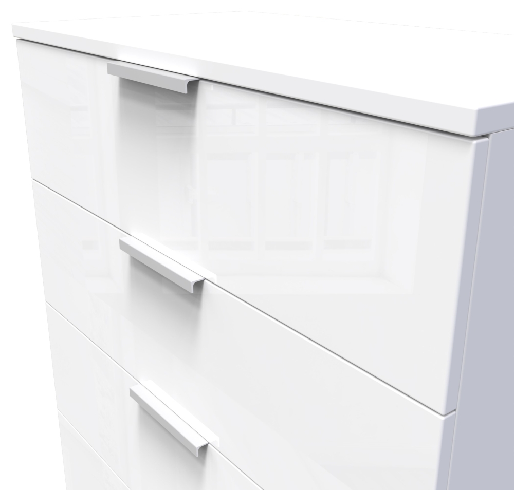 Plymouth Chest - 4 Drawer - White Gloss