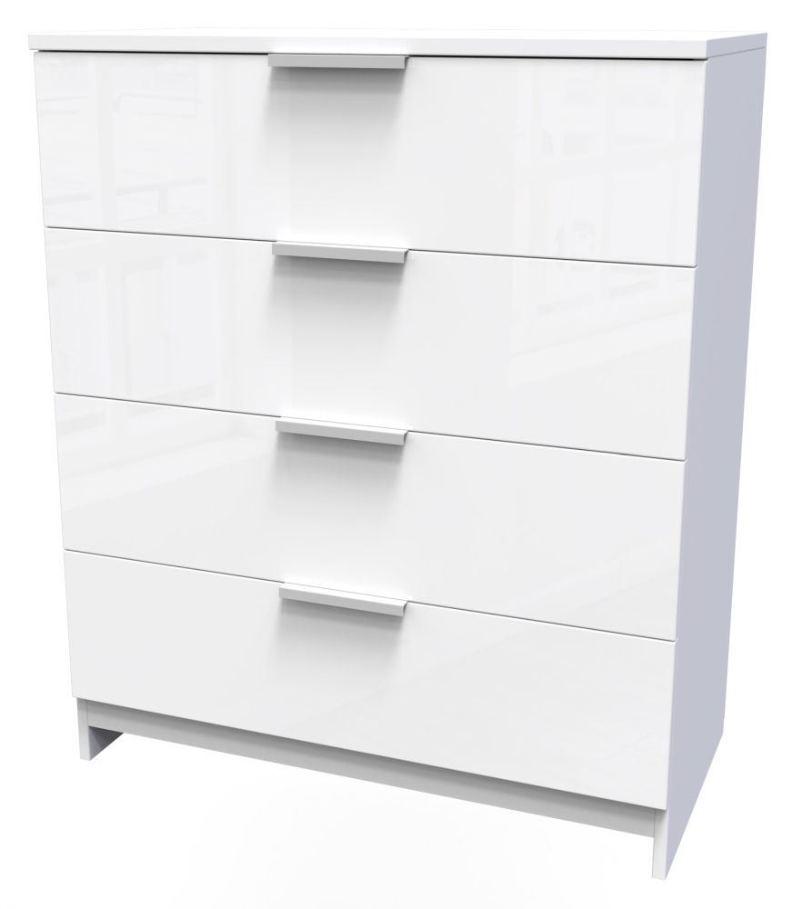 Plymouth Chest - 4 Drawer - White Gloss