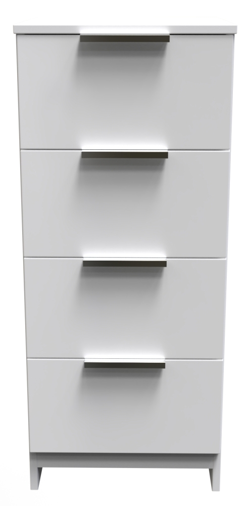 Plymouth White Gloss 4 Drawer Narrow Chest