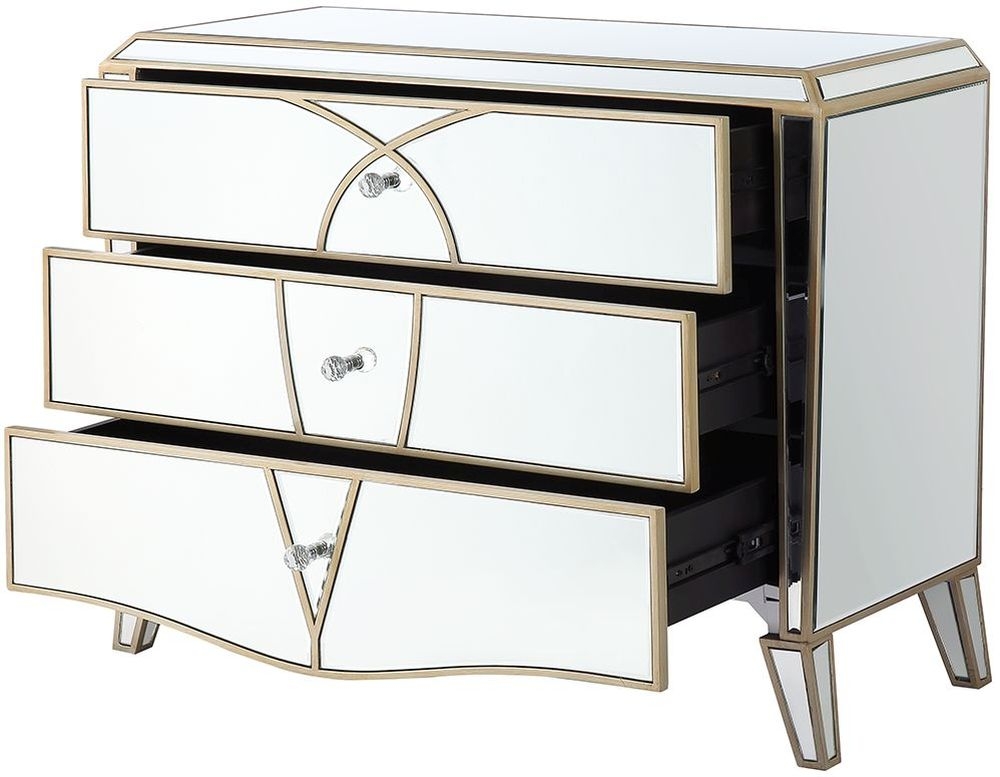 Pristina Chest - 3 Drawer - Champagne Mirrored