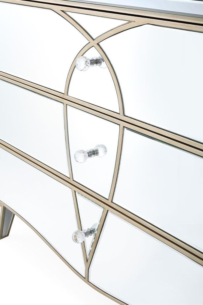Pristina Chest - 3 Drawer - Champagne Mirrored