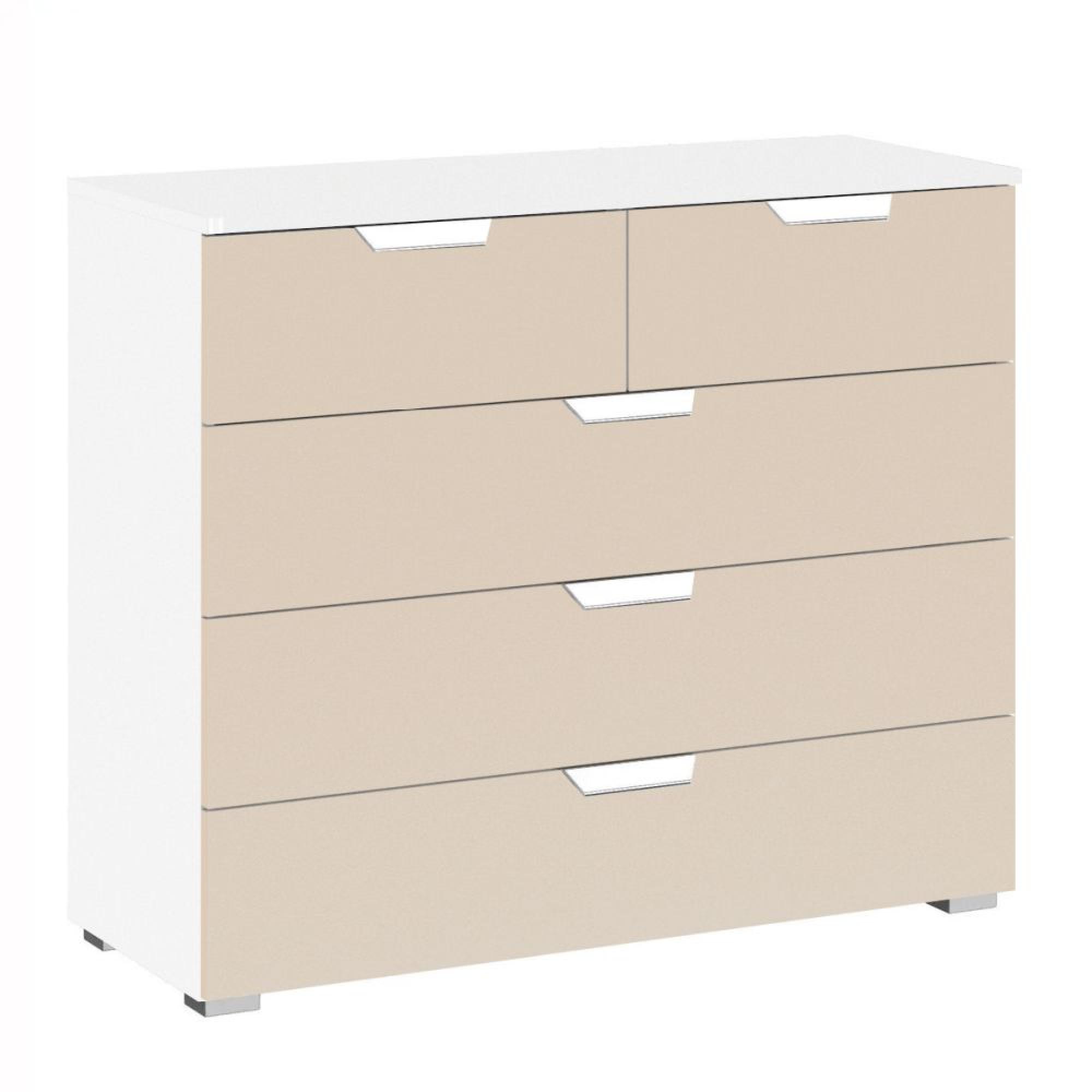 Rauch Aditio 3+2 Drawer Chest - Alpine White and Champagne