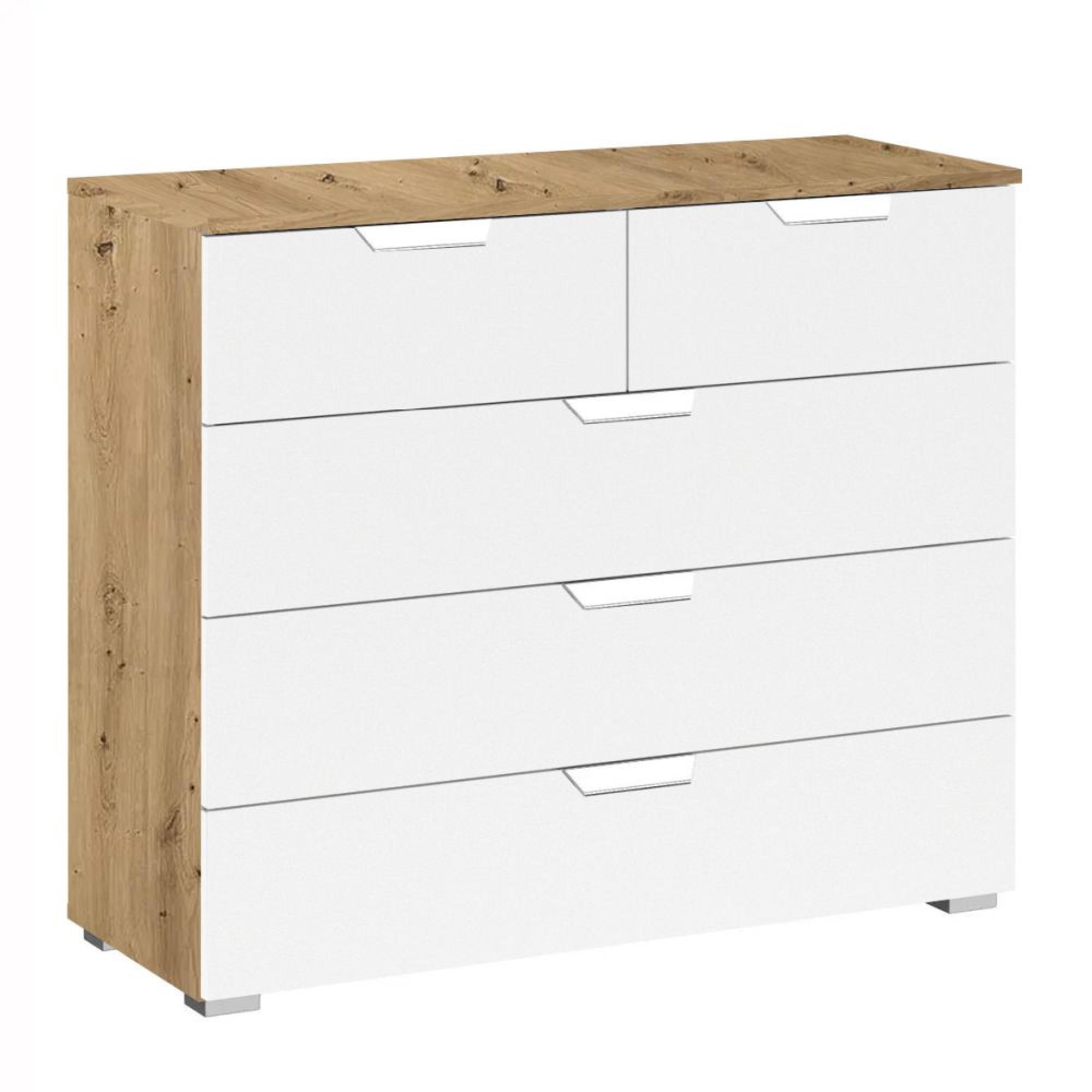 Rauch Aditio 3+2 Drawer Chest - Artisan Oak and Alpine White