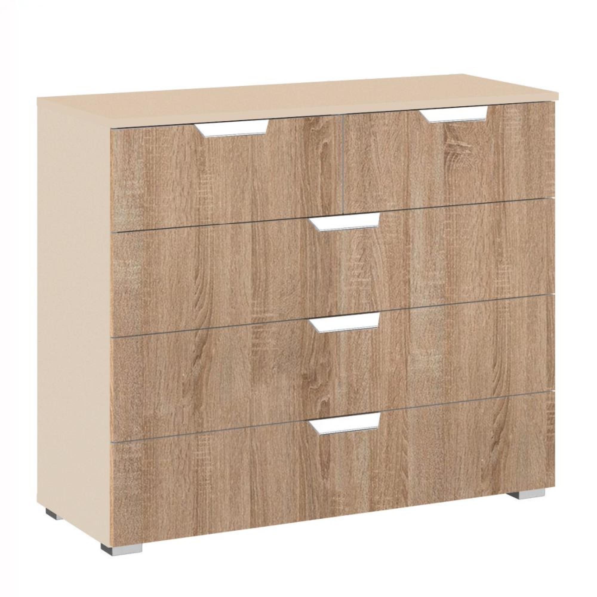 Rauch Aditio 3+2 Drawer Chest - Champagne and Sonoma Oak