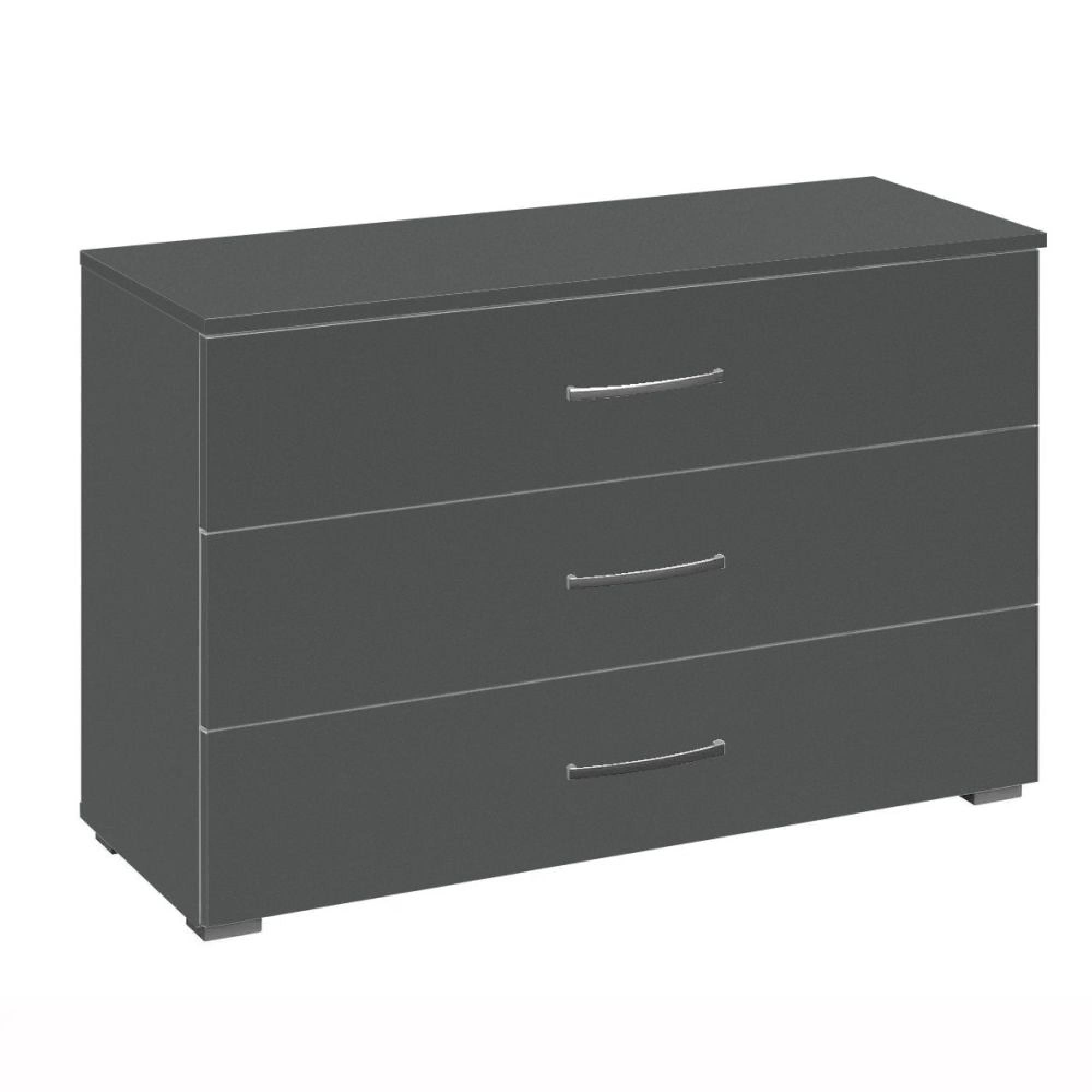 Rauch Aditio 3 Drawer Wide Chest - Metallic Dark Grey