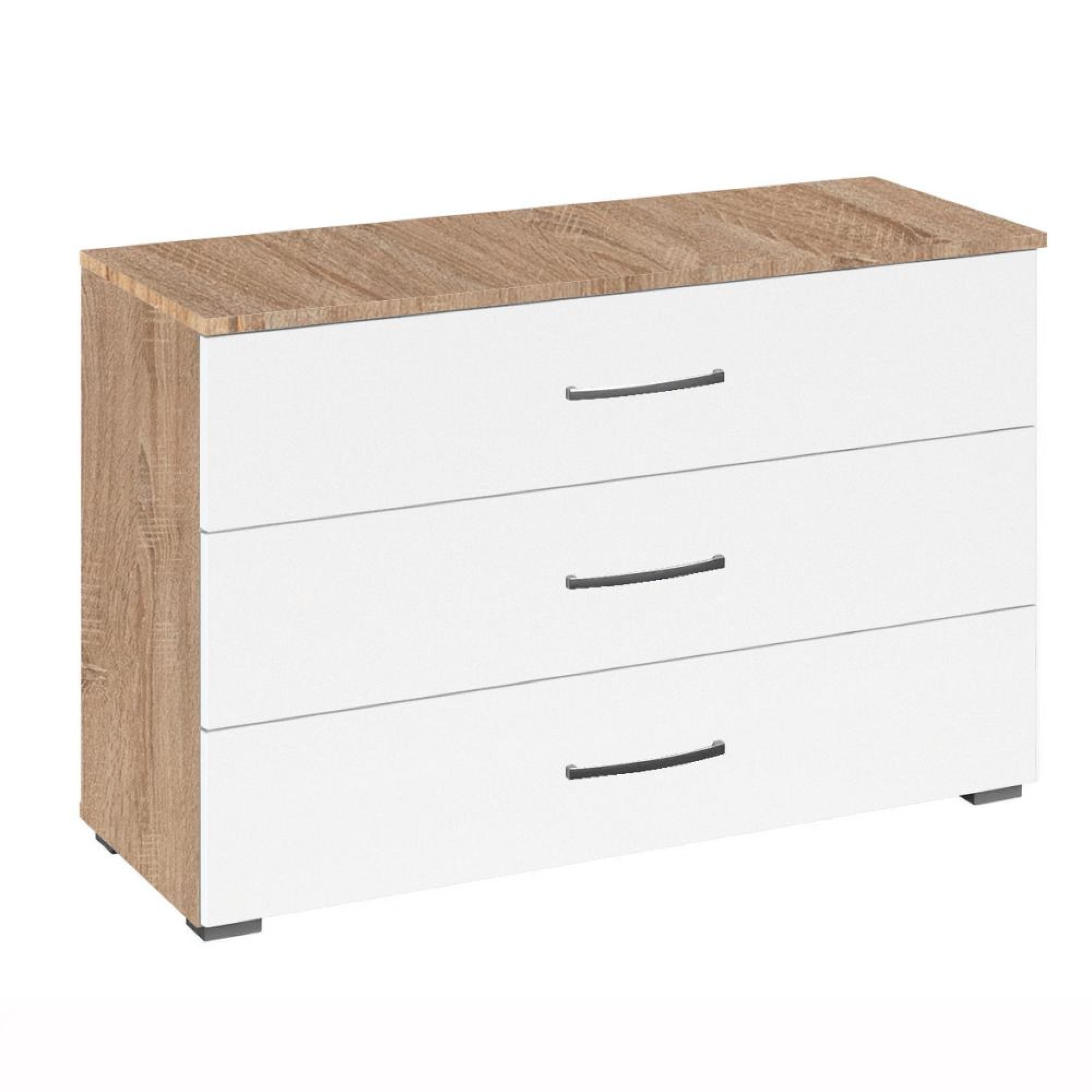 Rauch Aditio 3 Drawer Wide Chest - Sonoma Oak and Alpine White