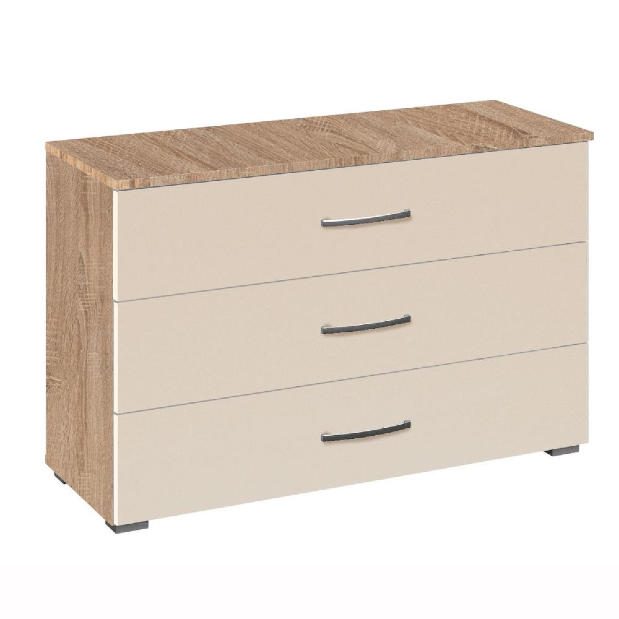 Rauch Aditio 3 Drawer Wide Chest - Sonoma Oak and Champagne