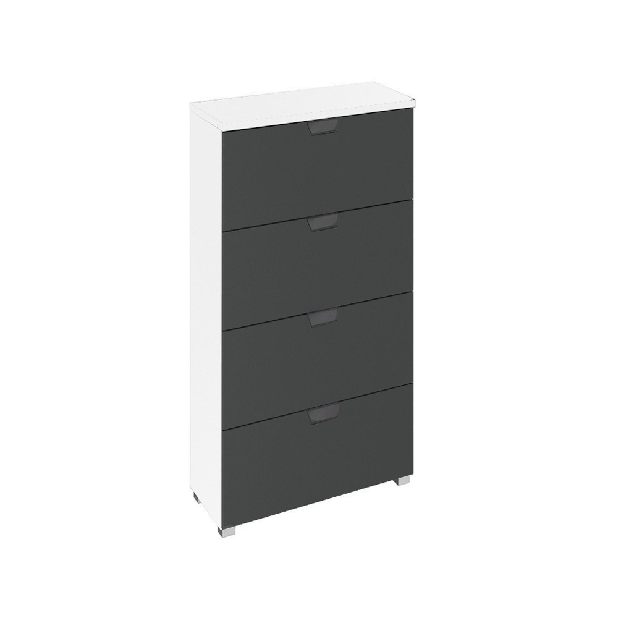 Rauch Aditio 4 Drawer Narrow Chest - Alpine White and Metallic Dark Grey
